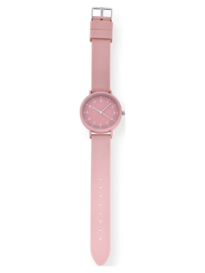 Adult Unisex Analog Watch in Pink and Silicone Band (42000WML)