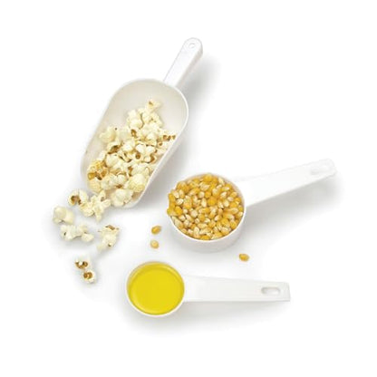 West Bend Stir Crazy Movie Theater Popcorn Popper, Gourmet Popcorn Maker with Nonstick Popcorn Kettle, Measuring Tool and Scoop , 4 Qt, Blue