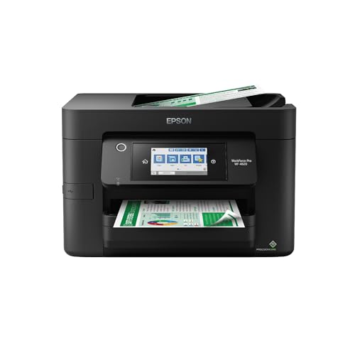 Epson Workforce Pro WF-4830 Wireless All-in-One Printer with Auto 2-Sided Print, Copy, Scan and Fax, 50-Page ADF, 500-sheet Paper Capacity, and 4.3" Color Touchscreen, Works with Alexa, Black, Large