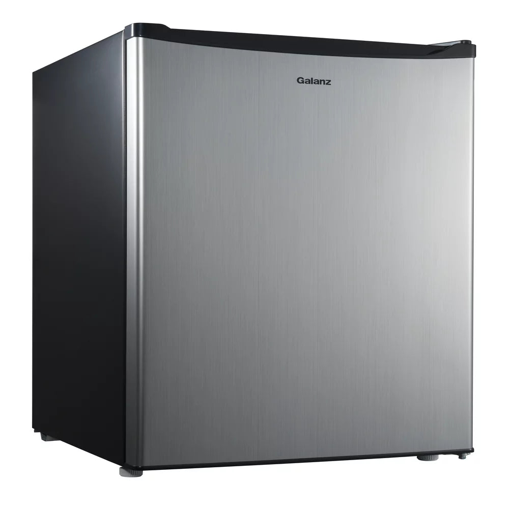 4.3 Cu Ft Single Door Mini Fridge, Stainless Steel Look, New, Width 19.12"