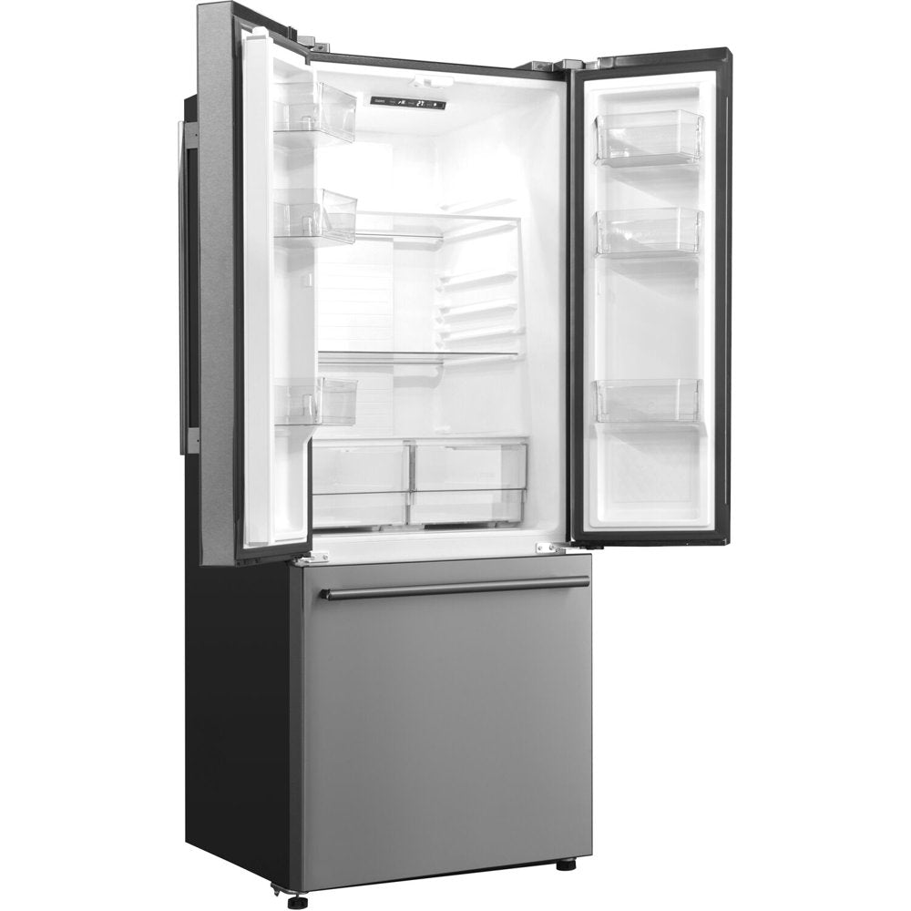 16 Cu. Ft. 3-Door French Door Refrigerator with Ice Maker, Stainless Steel, 28.35"W Condition, New