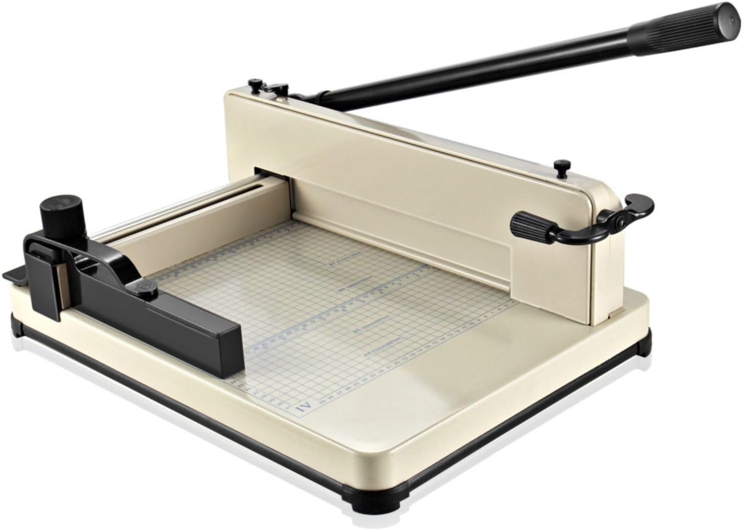 Flexzion Guillotine Paper Cutter 12" A4 Professional Industrial Heavy Duty Scrapbooking Metal Base Trimmer Machine 400 Sheet Capacity for Office Commercial Photocopy Printing Shop | Large Industrial Paper Cutter for A4 Stacks; Hardened Steel Blade for Office, School, and Commercial Paper Cutting