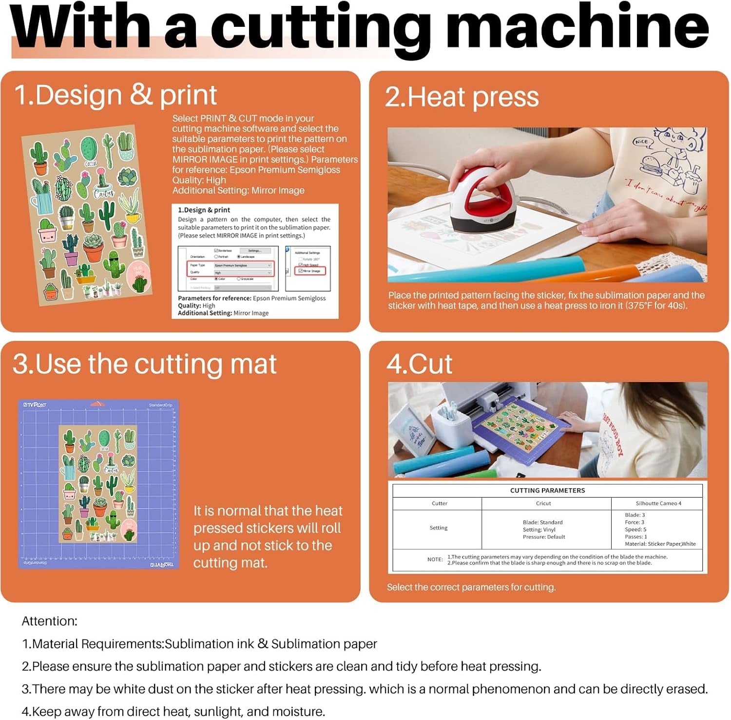 Sublimation Sticker Paper - 20 Pcs Matte White Waterproof Sublimation Stickers