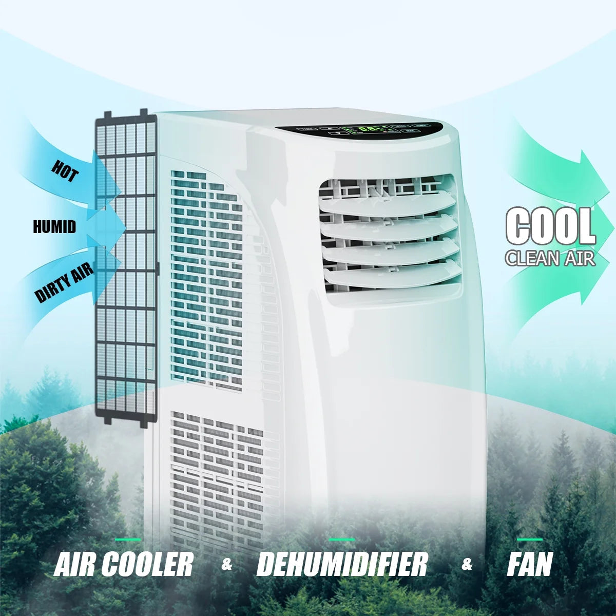 Portable Air Conditioner 5500 BTU (8000BTU ASHRAE) Dehumidifier