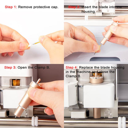 Premium Fine Point Blade Compatible with Maker 4/3/Maker/Explore 4/3/Venture/Explore Air 2/Air/One, Aosry Fine Point Blade plus Housing for Cutting Glitter Vinyl/Cardstock, Faux Leather, Vellum Etc