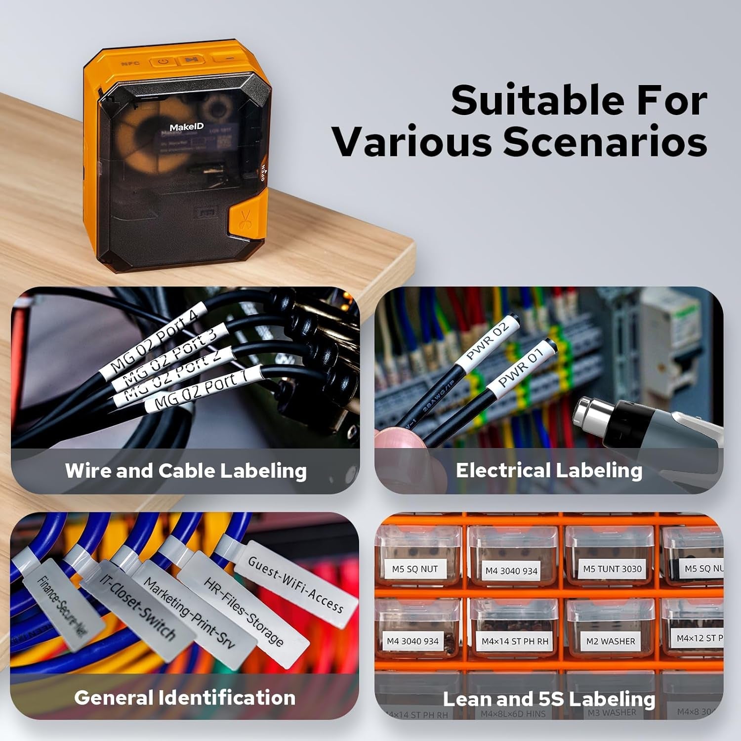 P31 Industrial Label Maker, Thermal Transfer Label Printer Portable Bluetooth Labeler with 0.71" W X 26.24Ft L Label, Wire and Cable Labeling Machine for Job Sites, Fast Creat and Print Label