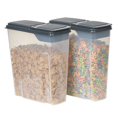 2-Pack Cereal Keeper, Plastic, 24 Cup - Dark Gray Lid