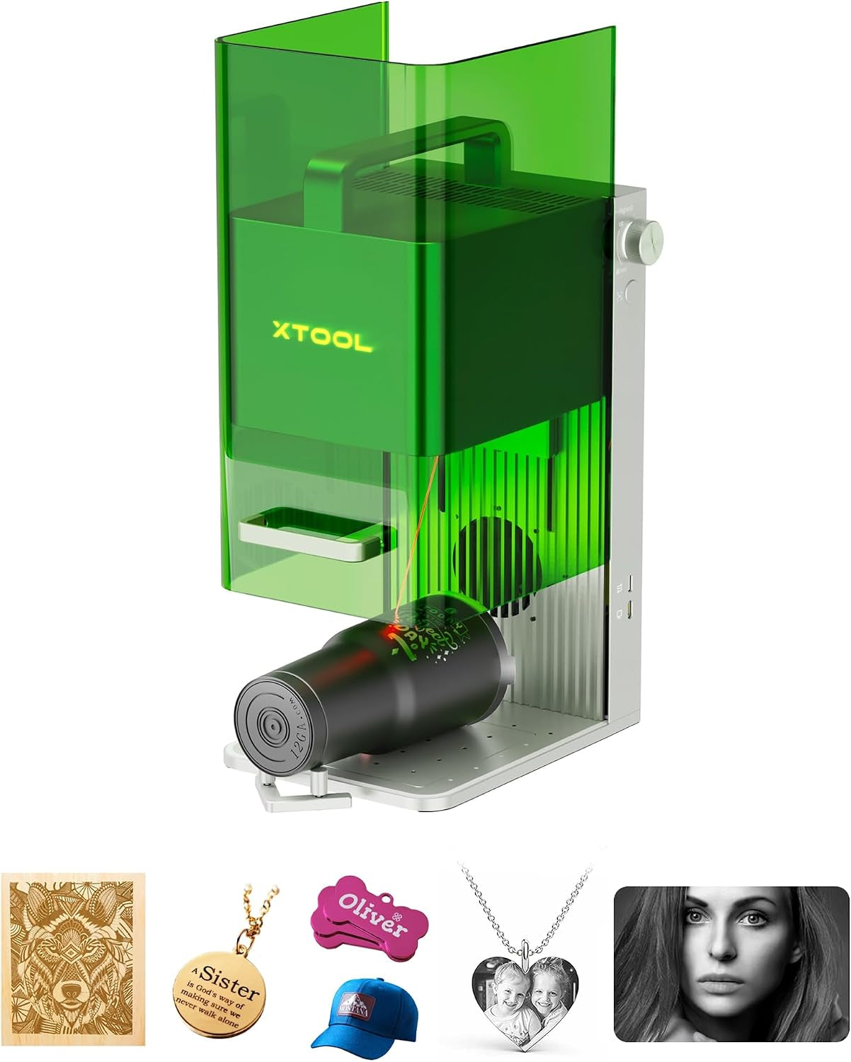 Xtool F1 2-In-1 Dual Laser Engraver, 4000Mm/S Lightning Speed Portable Laser Engraving Machine, Laser Engraver for Jewelry, Metal, Wood, Leather, Etc