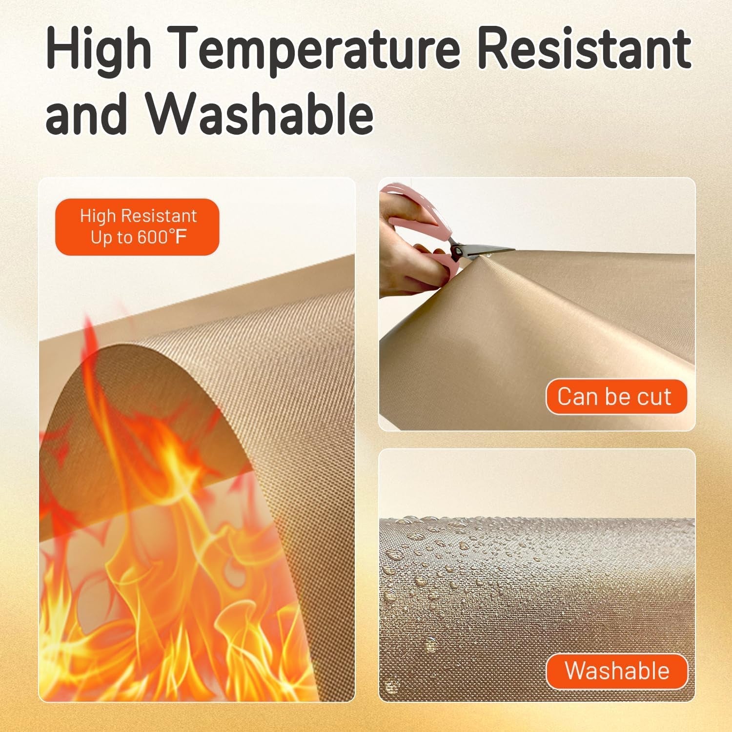 Transourdream 3 PTFE Teflon Sheets 16×20"& 5 Teflon Papers A3 for Heat Press Transfer Sublimation Paper and Heat Transfer Paper Reusable Heat Resistant Non Stick
