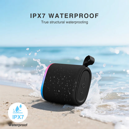 20W Portable Bluetooth Speaker with Stereo Sound, IPX7 Waterproof Wireless Speakers, 6 RGB LED Modes, up to 40H Playtime, BT5.3, TWS Pairing, for Home/Bathroom/Party/Outdoor/Beach, Gift Ideals