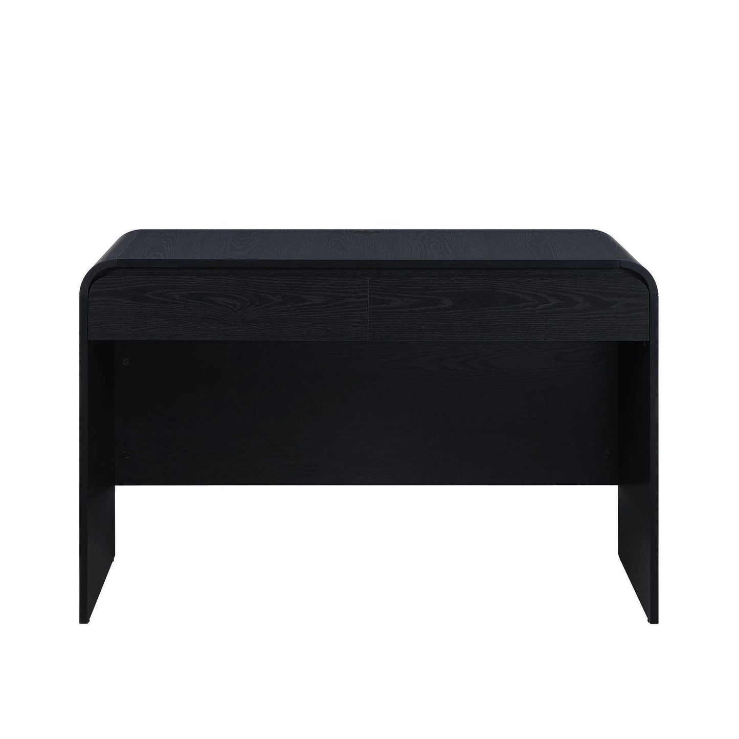 Juliet Curved Desk with Storage, Black Finish