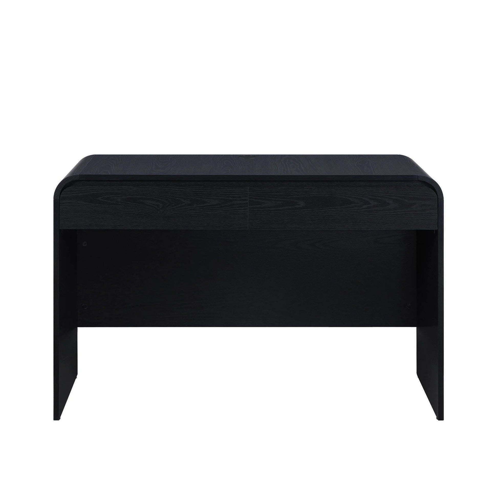 Juliet Curved Desk with Storage, Black Finish