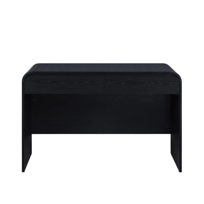 Juliet Curved Desk with Storage, Black Finish
