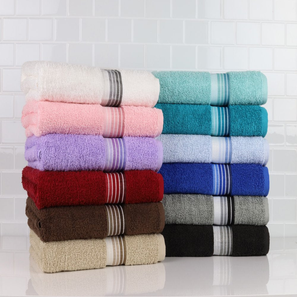 Ombre Stripe Bath Towel, Clearly Aqua