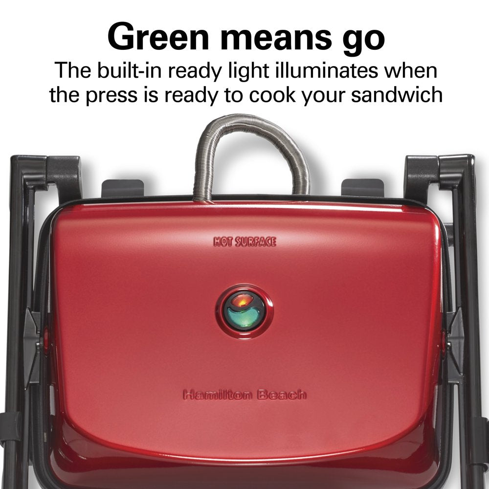 Panini Press Grill and Gourmet Sandwich Maker, Locking Lid, Nonstick Grill Plates, Silver, 25462