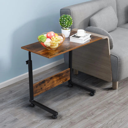 Side Table Rolling Computer Desk Stand Coffee Sofa End Cart Laptop PC Tray Home