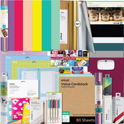 Cricut Ultimate Materials Bundle, Bulk Vinyl Rolls and Accessories for Cricut Explore Air & Maker, 150 Count