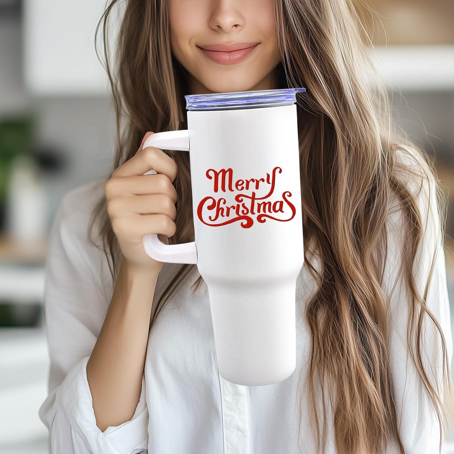 8 Pack Sublimation Tumblers 40Oz with Handle Blanks Stainless Steel Insulated Large Tumbler Bulk Coffee Travel Cups for Tumbler Heat Press Sublimation Oven Printing, White