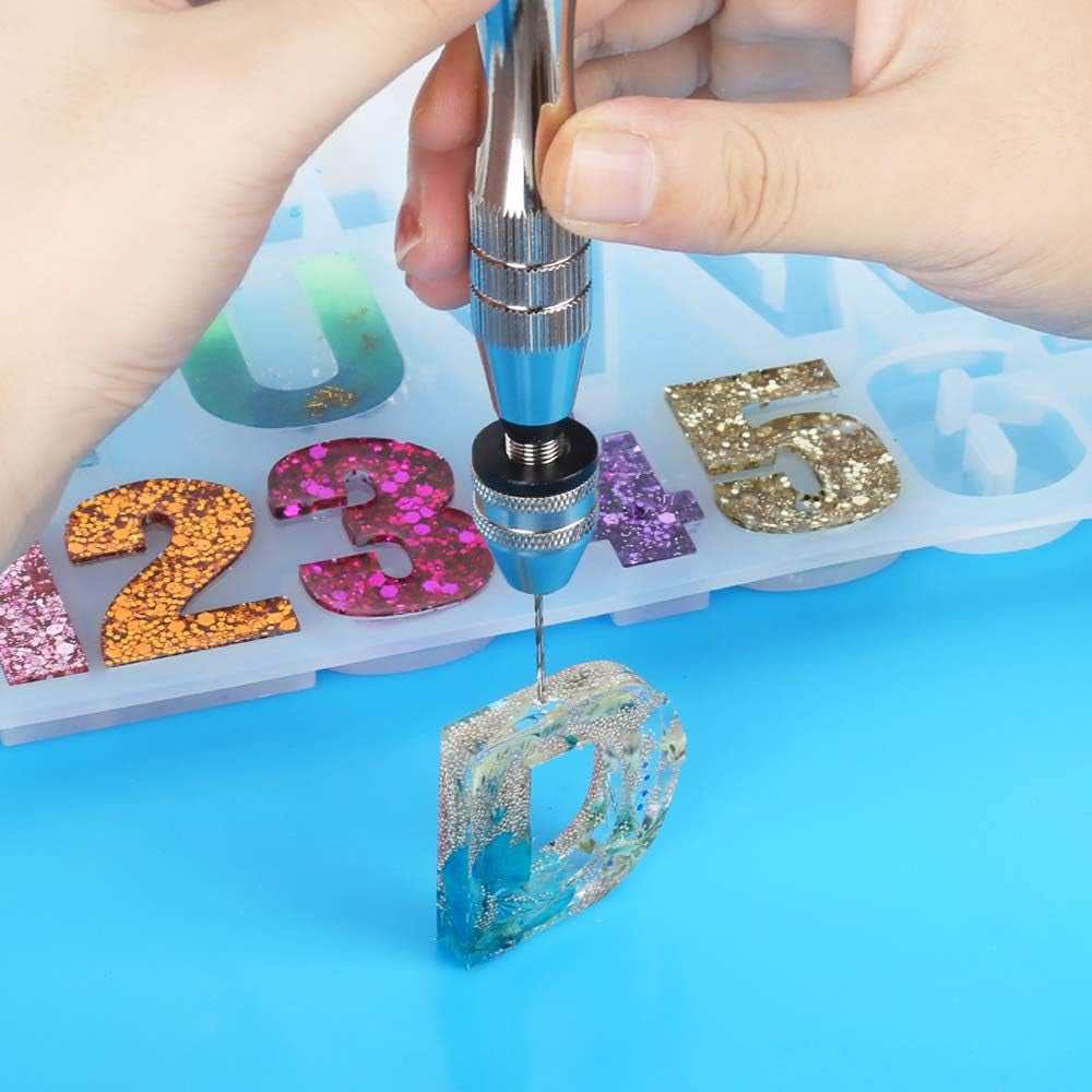 LEOBRO Hand Drill, Steel Pin Vise with 10 PCS Small Drill Bits (0.8 Mm-3 Mm), for Resin, Wood, Clay, DIY Crafts Keychains Jewelry Making