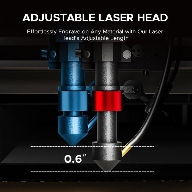 Omtech 45W CO2 Laser Engraver with Lightburn, 12"X8" Desktop Laser Engraving Cutting Machine for Home Use, Lasergrbl Compatible, Air Assist & Adjustable Head for Wood, Glass & More