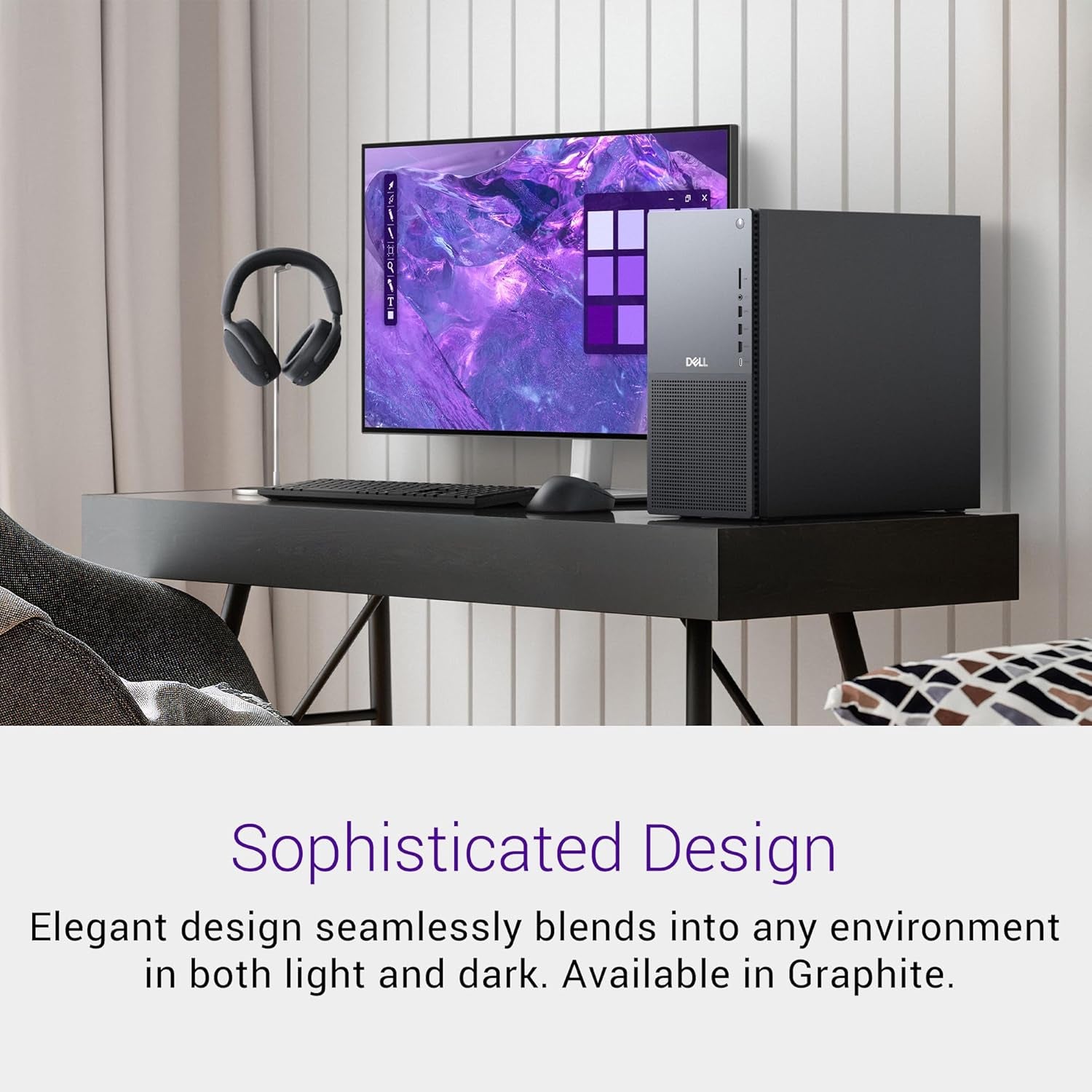 Dell Tower plus Desktop EBT2250 - Intel Core Ultra 9-285 Processor, 32GB DDR5 RAM, 2TB SSD, NVIDIA Geforce RTX 5070 12GB GDDR7, Intel Wi-Fi 7, Windows 11 Home, Onsite Service - Black