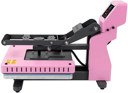 Craft Express Heat Press Machine for T-Shirts,15 X 15 Inches Large Sublimation Flat Tshirt Heat Press for HTV Vinyl Heat Press Transfer Totes,Pillows,Oranments Printing Pink,Customer Service in USA