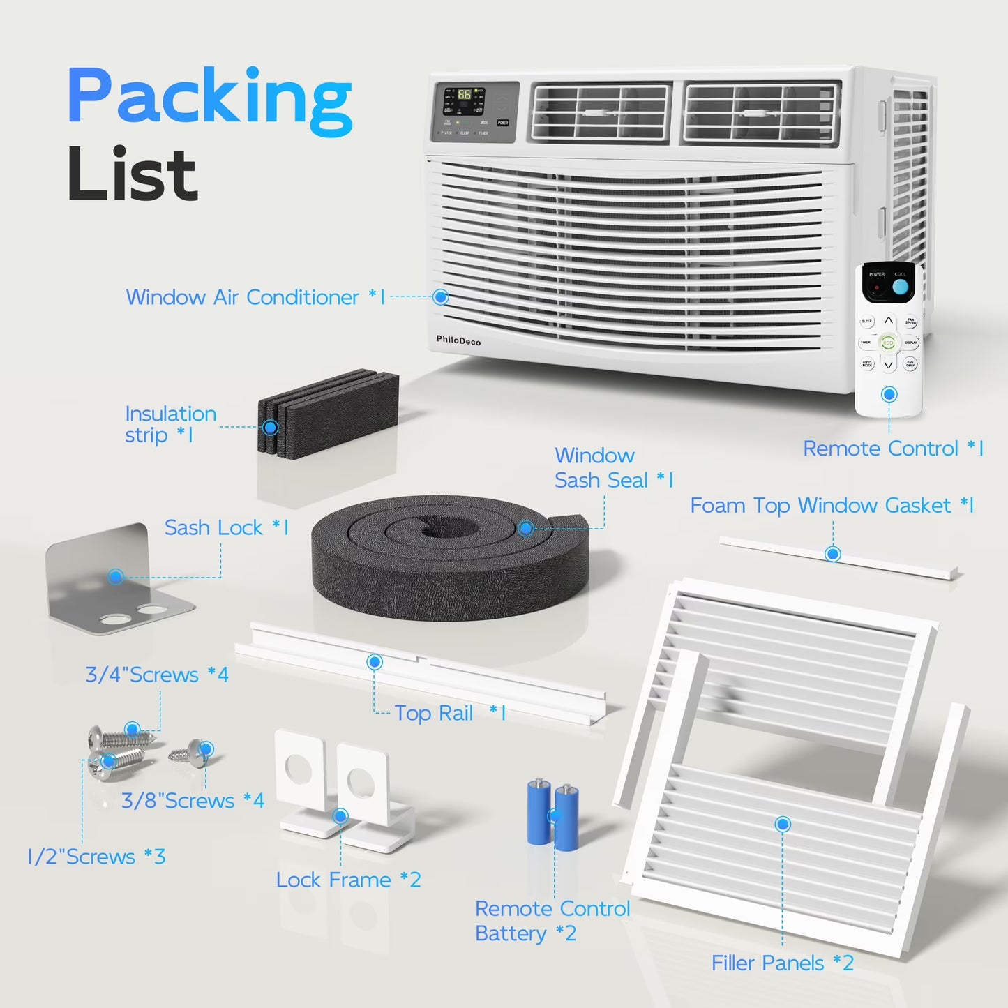 8000 BTU Window Air Conditioner 350 Sq. Ft. Intelligent, LED Display Screen, with Remote Control,Ac Can Be Used as a Dehumidifier/Fan, Operates Quietly, Energy-Saving. Timer/Sleep and ECO