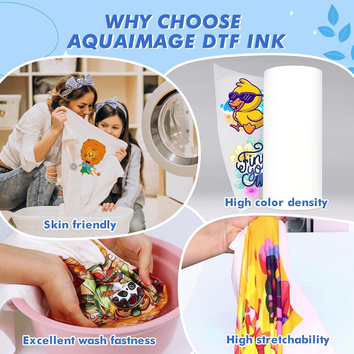 Premium DTF Ink 6000Ml Bulk Set (6×1000Ml) | Compatible with L1800 XP600 DX5 4720 5113 Printers, High Density Clog Resistant, Vibrant Colors & White Ink