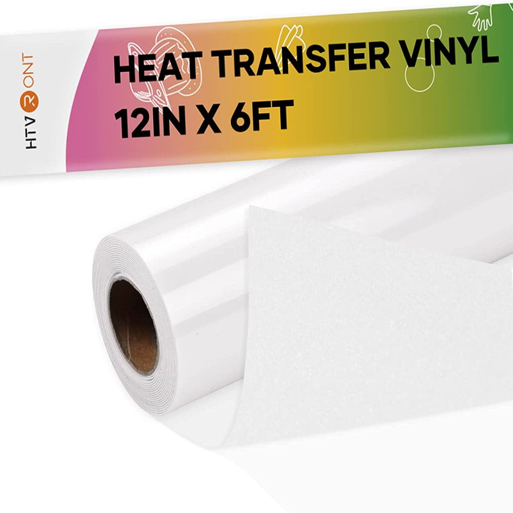 Black 12" X 6FT Flock HTV Heat Transfer Vinyl for T-Shirts, Iron on Vinyl Easy to Cut