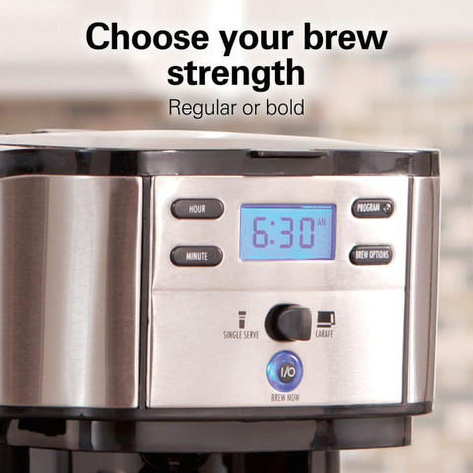 2-Way Brewer, Single Serve or 12 Cup Coffee Maker, Black, 49980A