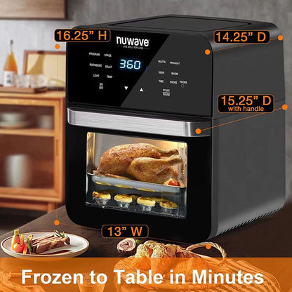 Brio 15.5-Quart Air Fryer Large Capacity Smart Oven, Convection Oven 50°F-425°F Temp Controls, 100 Presets & 50 Memory with Powerful 1800W Multilayer Rotisserie