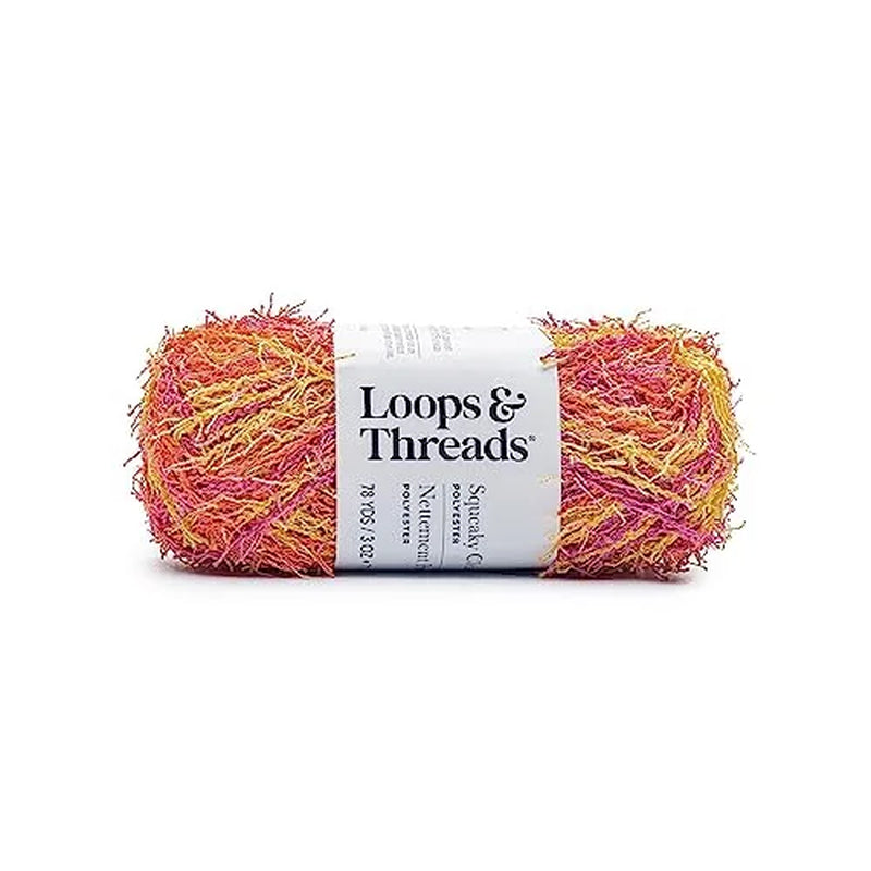 Squeaky Clean Prints Yarn by Loops & Threads - Yarn for Knitting - Crochet - Weaving - and Arts & Crafts - Candy - Polyester - 3 Oz