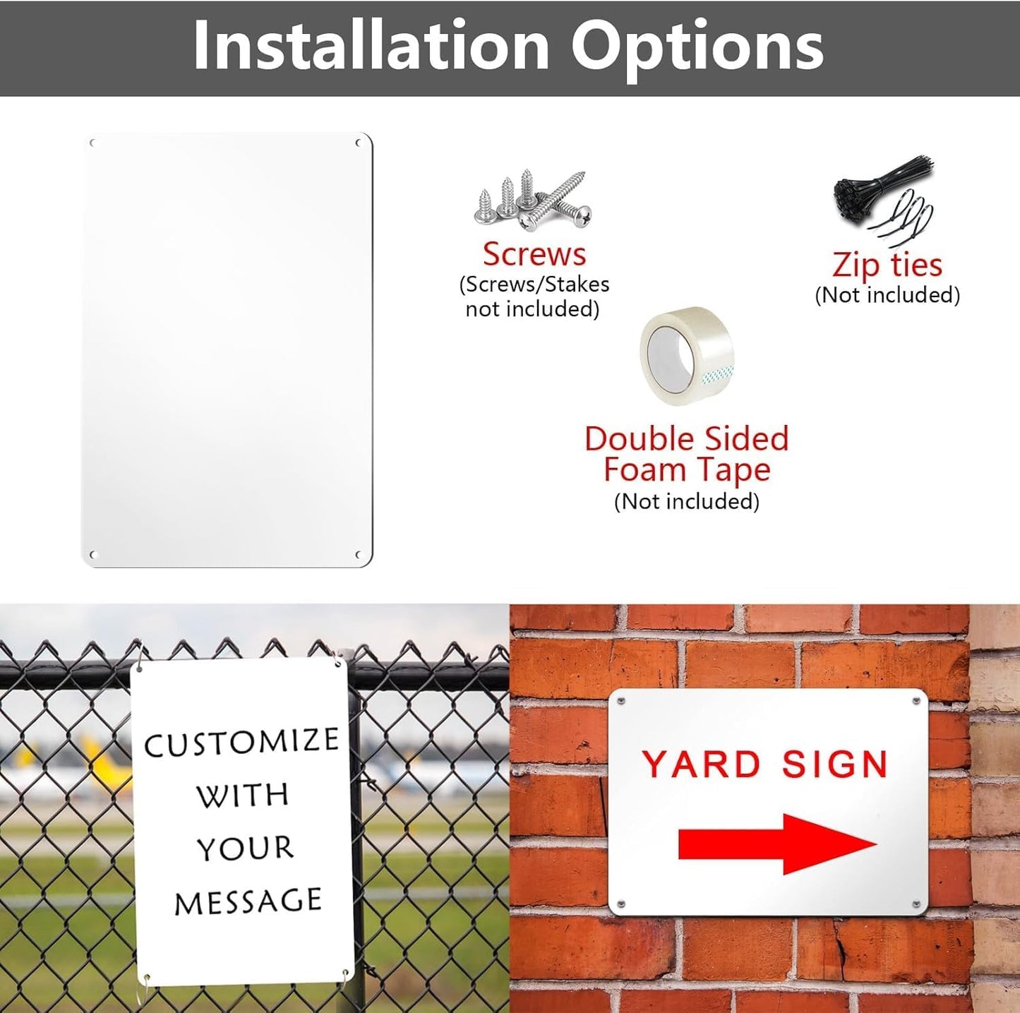 White Blank Metal Sign,10 X 7 Inches Sturdy Rust Free Aluminum Metal Signs White Color Blank Sign, Waterproof, Easy Mounting, Indoor or Outdoor Use (10)