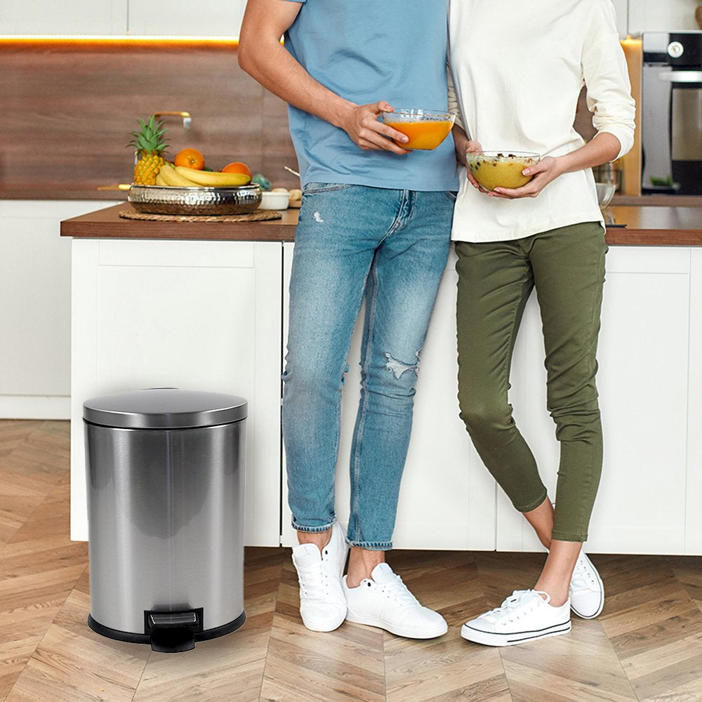 3.1-Gallon Stainless Steel Garbage Can