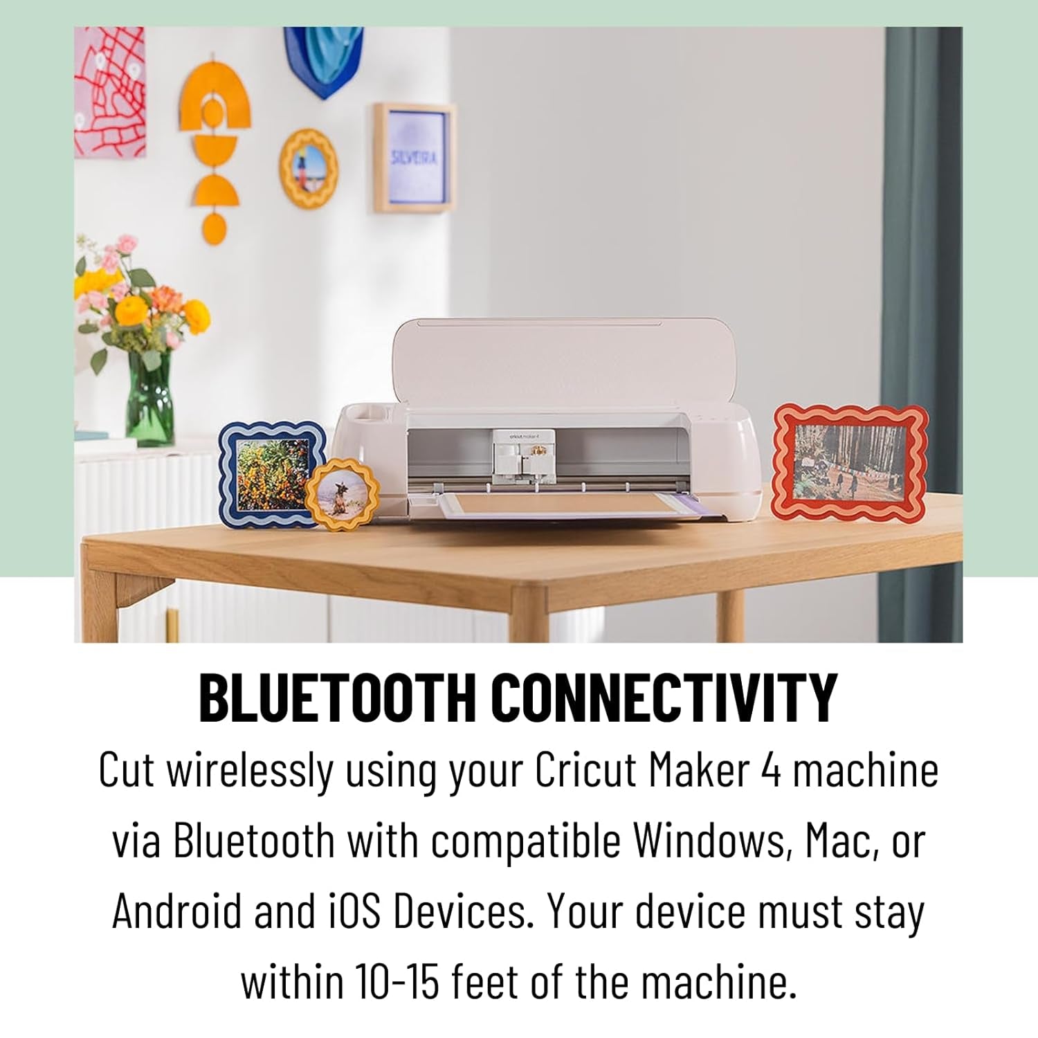 Maker 4 Cutting Machine with Rainbow Smart Vinyl Bundle - Electronic Craft Die-Cutting Machine with Variety Vinyl, Transfer Tape and Weeding Tools, Beginner Kit, Bluetooth Connectivity