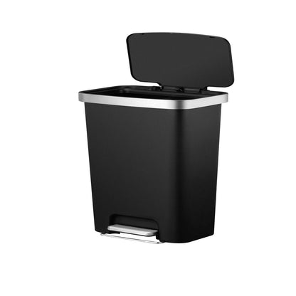 11.9-Gallon Plastic Garbage Can, Black