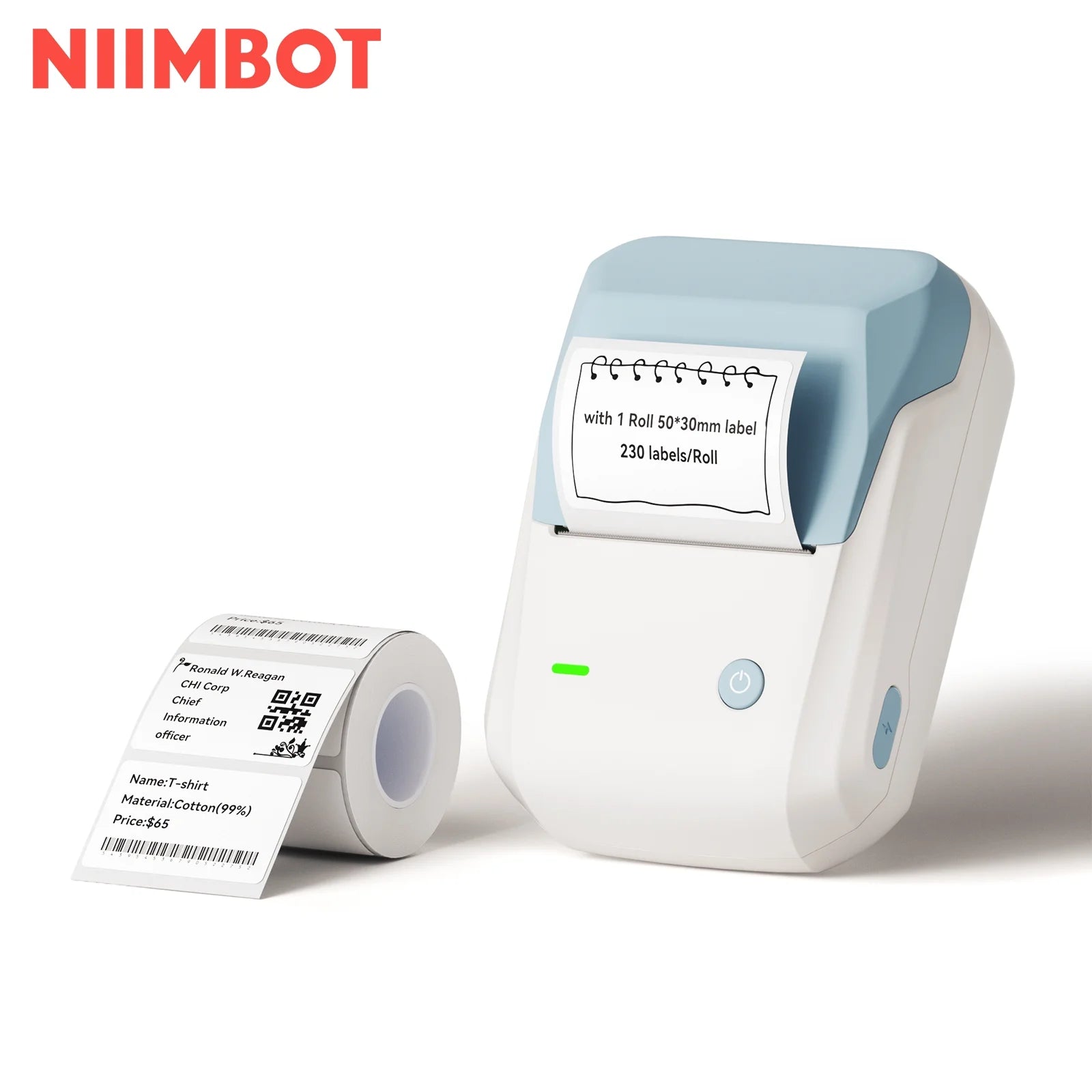 B1 Label Makers, 2 Inch Bluetooth Label Maker Auto Identification Portable Label Printer (Cyan)