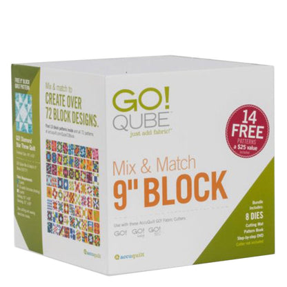 GO! Qube Mix and Match 9 Inch Block with 8 Basic Quilting Shapes