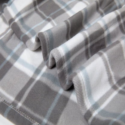 Soft Fleece Electric Heated Throw Blanket, Gray and White Plaid, 50"X60", All Ages