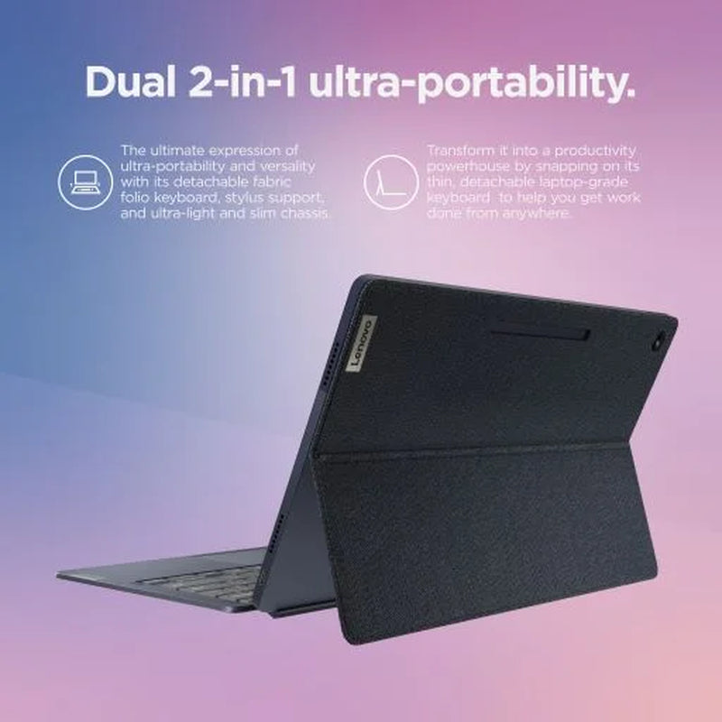 Ideapad Duet 5 Chromebook Laptop, 13.3" FHD OLED Touchscreen, Qualcomm Snapdragon SC7180, 4GB RAM, 128GB SSD, Abyss Blue, 82QS0001US