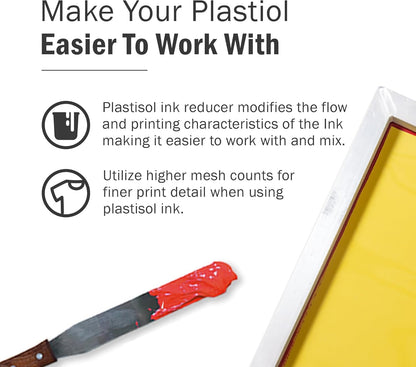 Rapid Cure Plastisol Ink Curable Reducer (Pint - 16 Oz.) - Screen Printing Ink Viscosity Reducer, Screen Printing Ink Thinner, Additive for Your Screen Printing Kit, Screen Printing Supplies