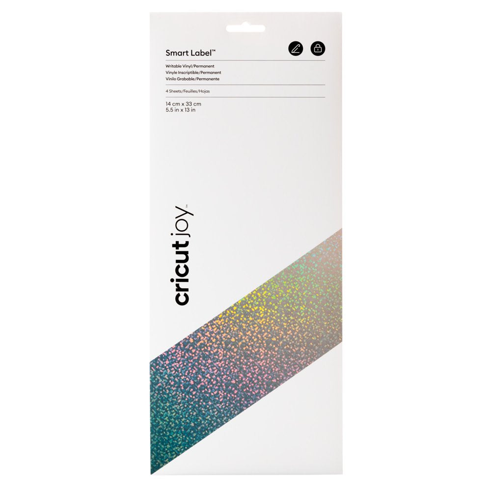 Joy™ Smart Label™ Writable Vinyl - Permanent Silver Holographic, 5.5" X 13"