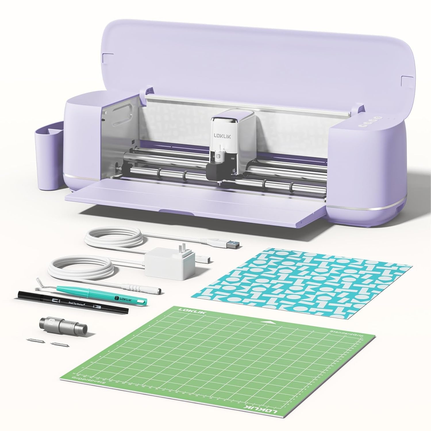 Loklik Cutting Machine 2 by HTVRONT - 5 in 1 Vinyl Cutter Machine & Standard Grip Cutting Mats- 2 Pack 12X12