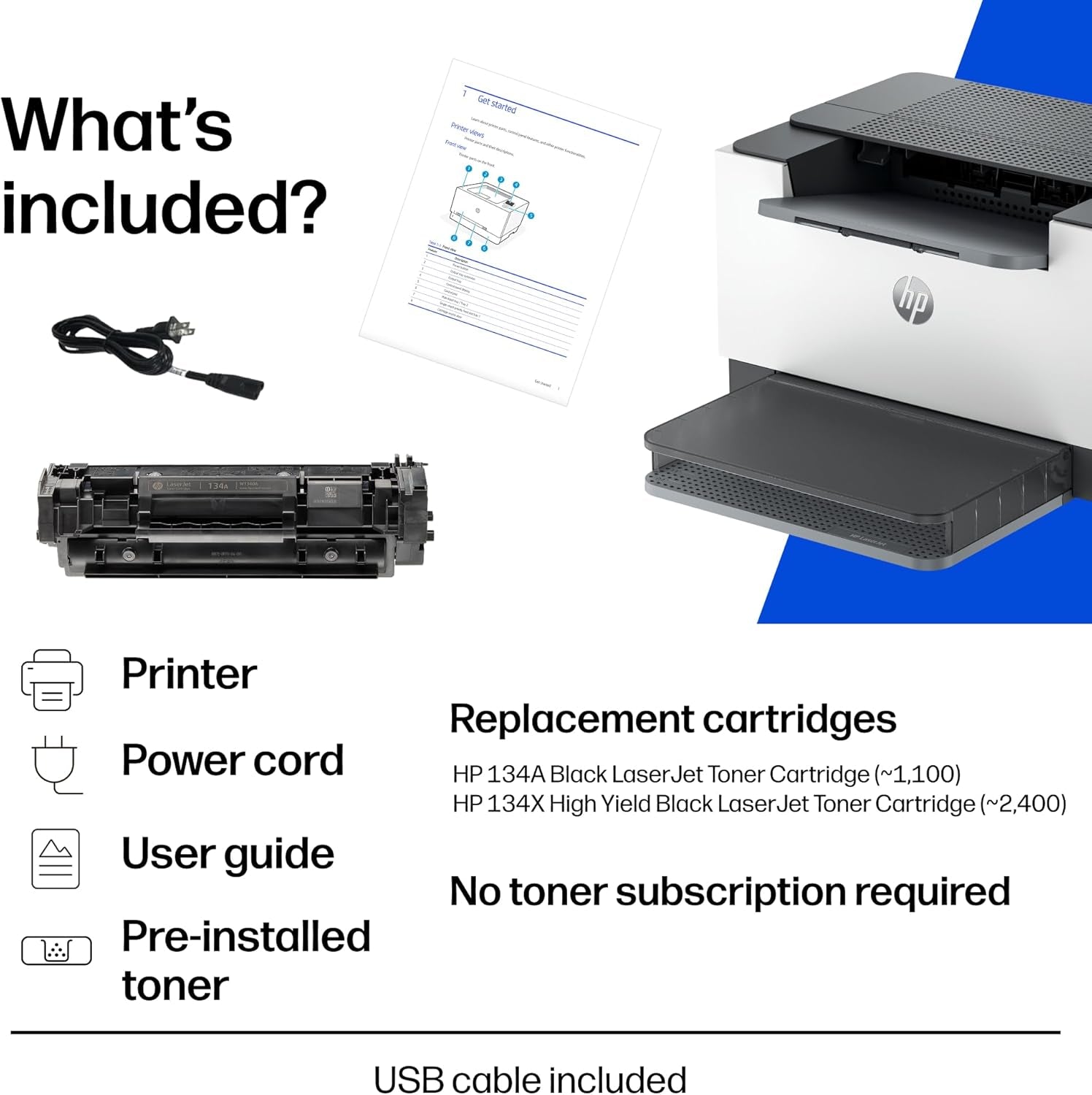 HP Laserjet M209D Laser Printer, Black and White, Automatic Duplex, Wired Connection Only (USB Cable Included), Best-For-Home Office (8J9L0F)