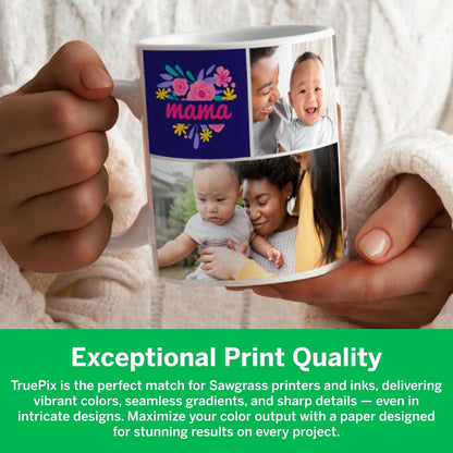 Sawgrass Truepix Sublimation Paper - 8.5 X 11 Inches, 100 Sheets, Heat Transfer Paper for SG500 & SG1000 Sublimation Printers - Works on Hard & Soft Substrates - Vivid Colors