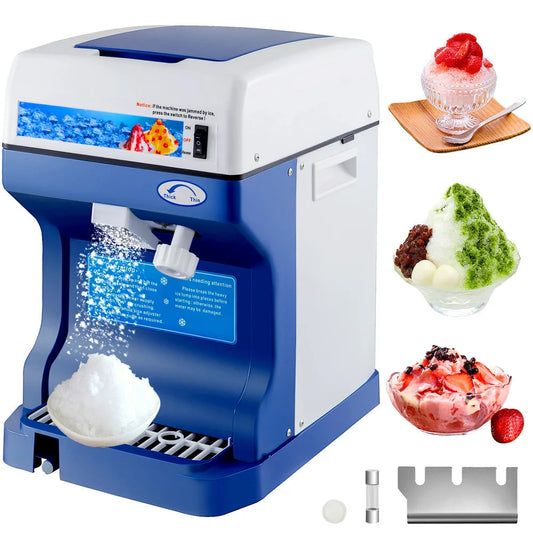 brand Electric Ice Shaver Machine 250W Snow Cone Maker 265Lbs/H. for Home and Commercial