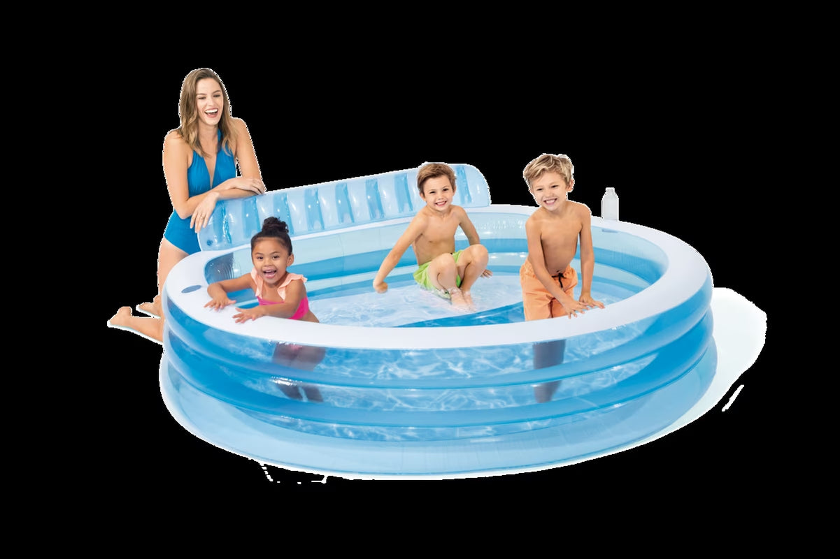 Inflatable Swim Center Family Lounge Pool, 90" X 86" X 31"