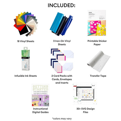 Cricut Deluxe All-In-One Materials & Accessories Bundle for Cricut Explore Air & Maker