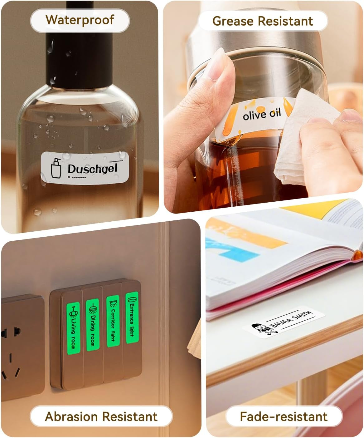 Label Maker Machine Bluetooth Label Printer for School Home Office Organization, Wireless Mini Labeler D110 Upgraded Version, Label Machine with Label, White