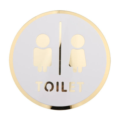 Toilet Door Sign Bathroom Sign Acrylic Pictogram Toilet Symbol Bathroom Door Signage Restroom Sign for Commercial Public Place Store Mall Style A